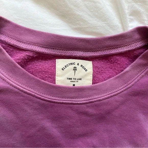 Electric & Rose womens Medium Tie-Dye Ronan pullover Sweatshirt: Purple/pink. - Picture 2 of 4